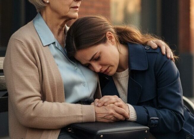 Nach einem Streit ließ mich mein Mann im Regen zurück. Eine blinde alte Frau flüsterte: „Tu so, als wärst meine Enkelin. Dein Mann wird es bereuen.“