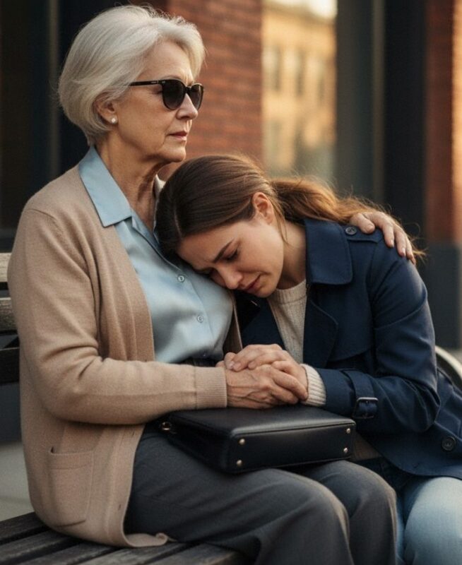 Nach einem Streit ließ mich mein Mann im Regen zurück. Eine blinde alte Frau flüsterte: „Tu so, als wärst meine Enkelin. Dein Mann wird es bereuen.“