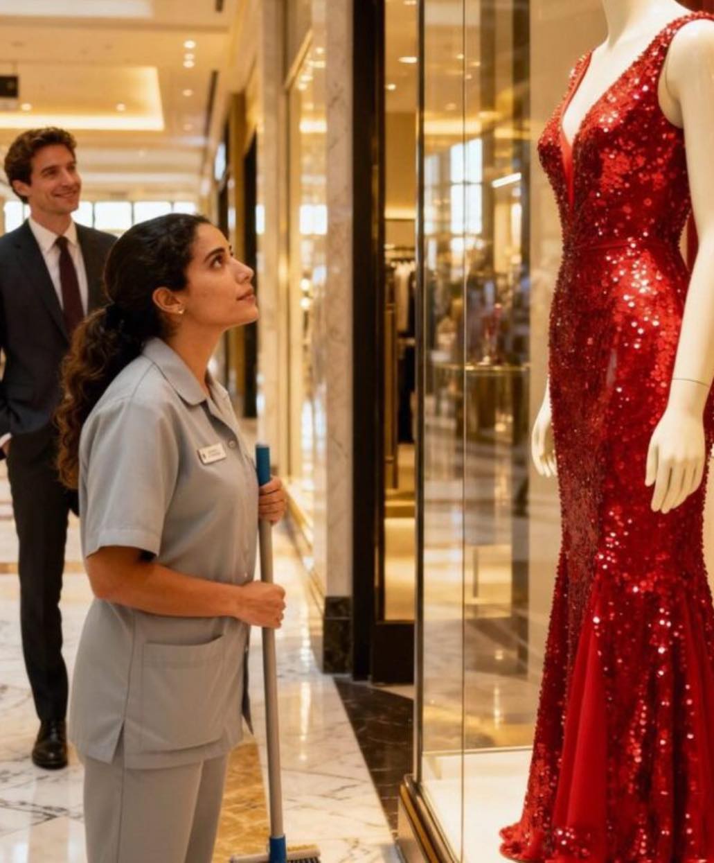 Nach 7 Jahren Scheidung fand er seine Ex-Frau als Putzfrau arbeiten und beobachtete schweigend ein Millionen-Dollar-Kleid hinter dem Schaufenster