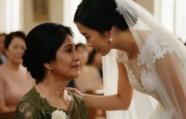 Ich schäme mich, zur Hochzeit meines Sohnes zu gehen, weil meine Kleidung alt ist – aber als meine Schwiegertochter mich in dem grünen Kleid sah, brachte ihre Reaktion den ganzen Saal zum Weinen.