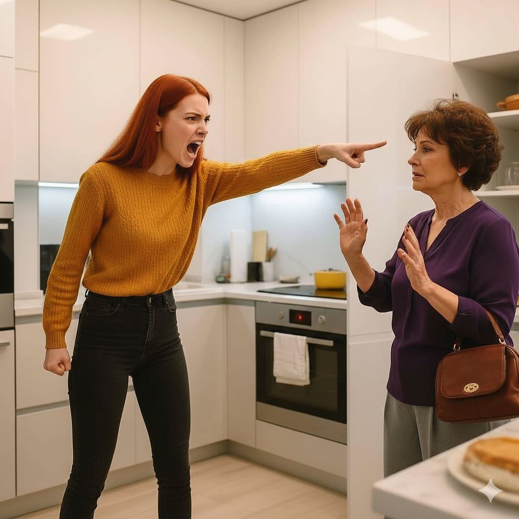 „Ich bin nicht zu dir gekommen, sondern zu meinem Sohn! Er wird dir beibringen, wie man mit der Schwiegermutter spricht! Du bist noch zu jung, um mir Anweisungen zu geben! Ist das klar?!“