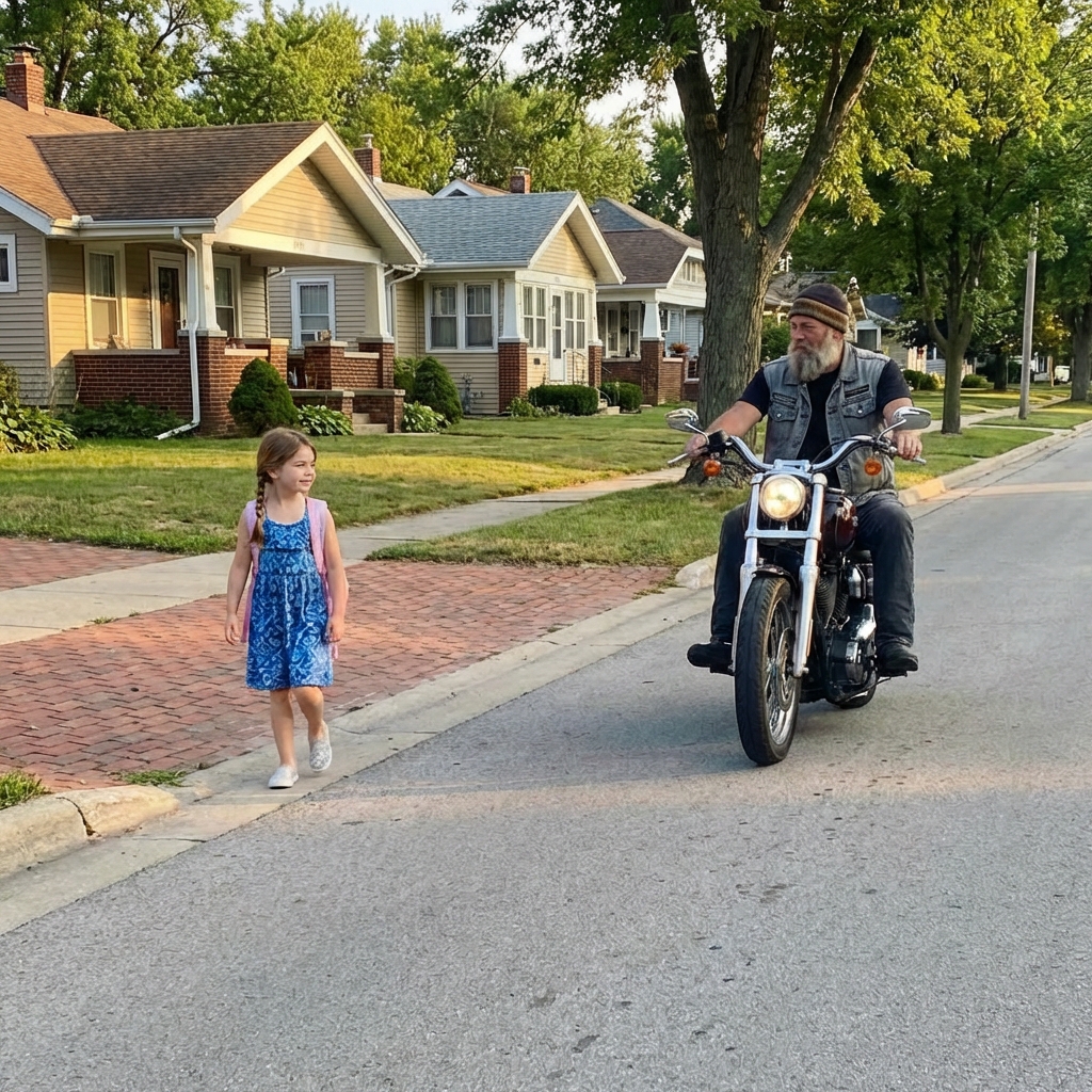 Ich konfrontierte den Biker, der meiner Tochter jeden Tag von der Schule nach Hause folgte!