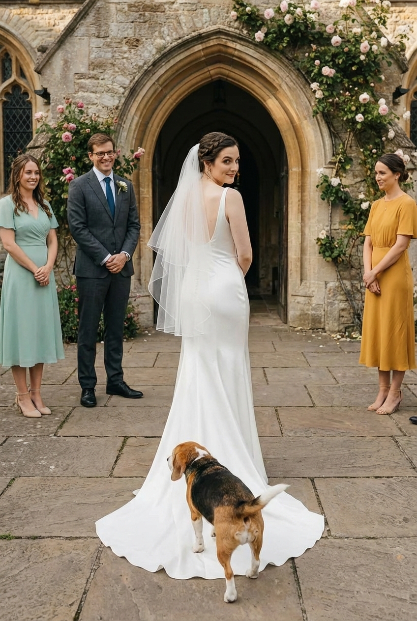 Während der Hochzeit biss der Hund der Braut plötzlich in den Saum des Kleides und ließ sie nicht zum Altar gehen: Alle dachten, der Hund spiele nur, bis etwas wirklich Beängstigendes enthüllt wurde