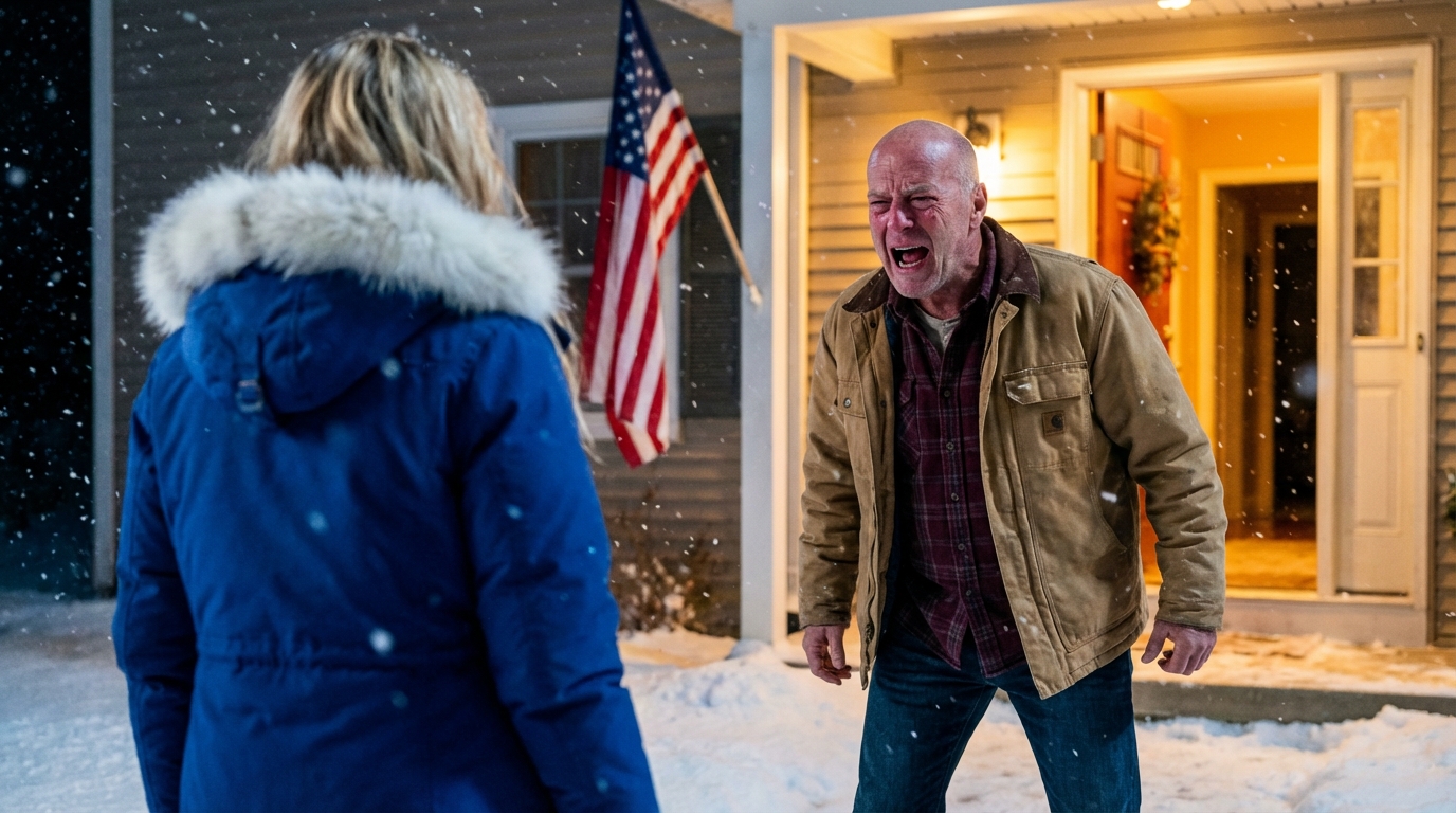 My parents said, “We’re done raising your ‘MISTAKE.’ Get out of this house, and DON’T COME BACK,” then they threw me and my 5-year-old daughter out into a snowstorm at midnight. Three hours later, there was a knock at their door, and the second they opened it, they started screaming. I thought everything only started with a spilled cup of orange juice… until a stranger said my full name, glanced at an old lanyard, and then said one line that made my spine go cold.