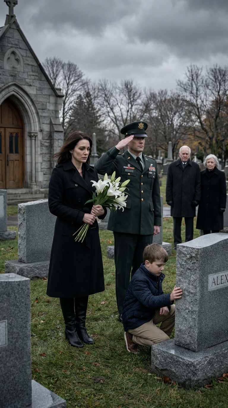 Am Grab ihres Mannes flüsterte ein mysteriöser Soldat: ‘Madam, der Code wurde aktiviert’ — und in diesem Moment erkannte sie, dass der Mann, den sie heiratete, nicht der war, für den sie ihn hielt