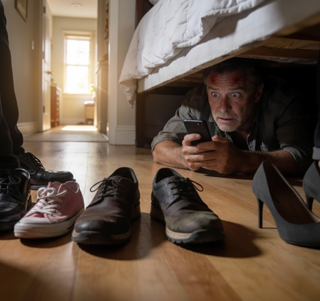 Bevor ich zur Arbeit ging, sagte meine Nachbarin: „Schwänzt deine Tochter schon wieder die Schule?“ „Nein, sie geht jeden Tag.“ „Aber ich sehe sie tagsüber immer zu Hause.“ Misstrauisch tat ich am nächsten Tag so, als würde ich zur Arbeit gehen, und versteckte mich unter dem Bett. Dann hörte ich mehrere Schritte, die im Flur widerhallten.