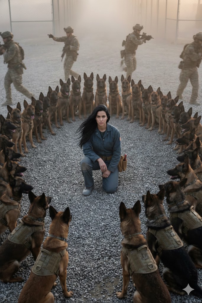 „Geh zurück an die Arbeit“, befahl der Officer — doch 47 Militärhunde weigerten sich, sich zu bewegen, und stellten sich zwischen ihn und die Frau, die sie nur zu gut kannten.