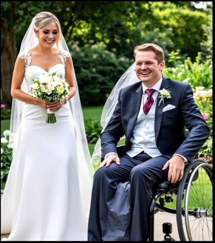 Hon gifte sig med en handikappad man, men en stor överraskning väntade henne vid bröllopet.