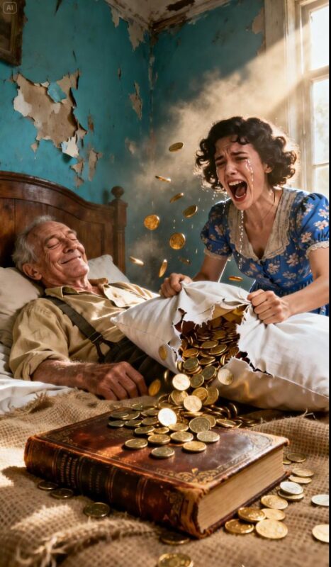 Min svärfar hade ingen pension, inga besparingar-bara jag. Jag tog hand om honom hängivet i 12 långa år. När han tog sitt sista andetag tryckte han en trasig kudde i mina händer. När jag öppnade den, mina knän gav nästan ut, och tårar spillde innan jag kunde stoppa dem…