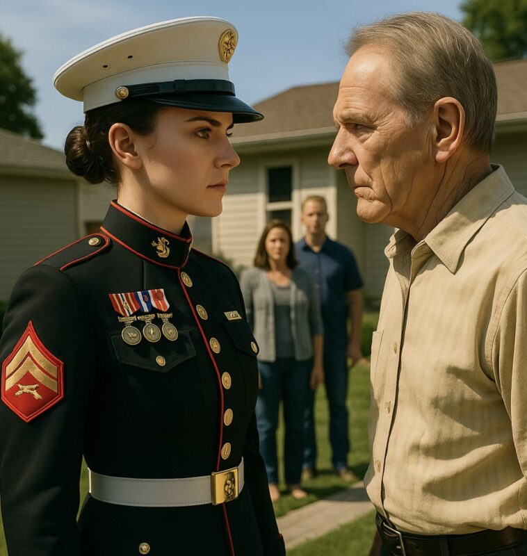 „Verschwinde aus meinem Haus“, sagte ihr Vater, als sie mit 19 schwanger wurde – zwanzig Jahre später erstarrte er, als er General Morgan gegenüberstand.