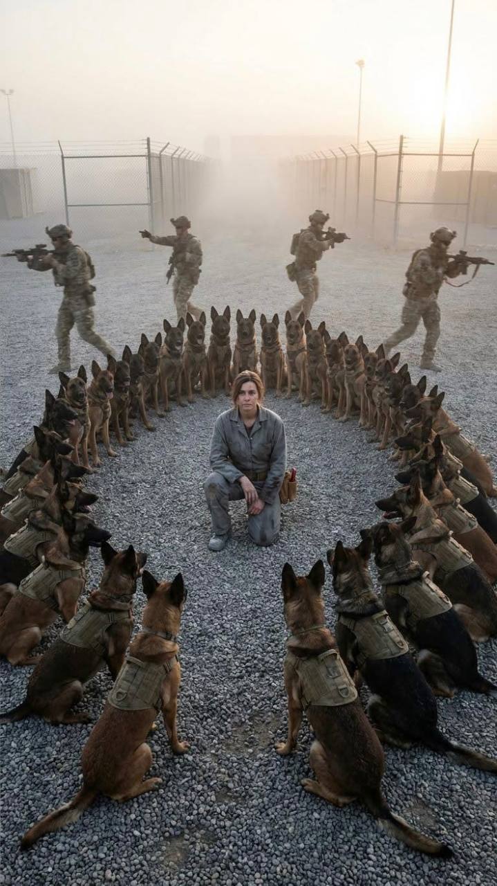 „Zurück an die Arbeit,“ befahl der Offizier — doch 47 Militärhunde weigerten sich zu bewegen und standen zwischen ihm und der Frau, die sie zu gut kannten.