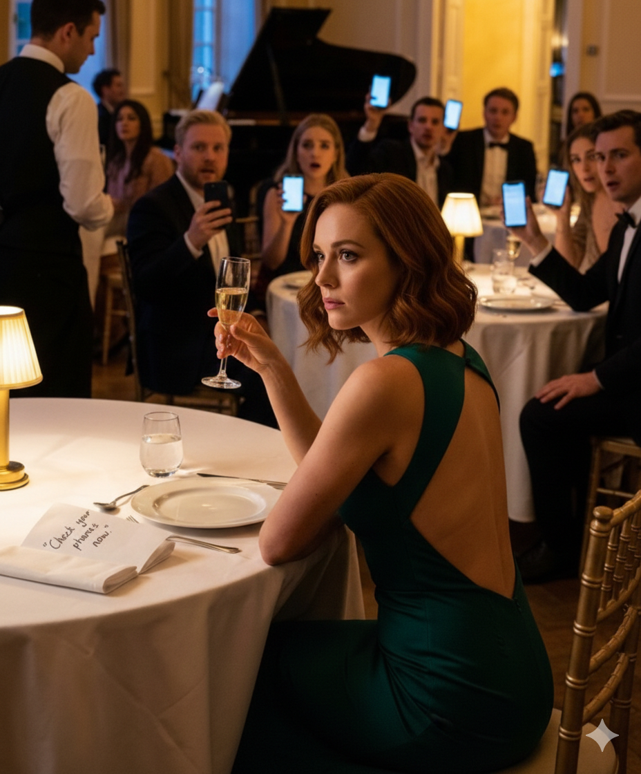 Jag firade min födelsedag ensam vid ett bord för sex medan min man, bästa vän, och syster delade i hemlighet en affär—tills en servitör gled mig en lapp som säger» kontrollera dina telefoner nu, » och på några sekunder, hela rummet tystnade.