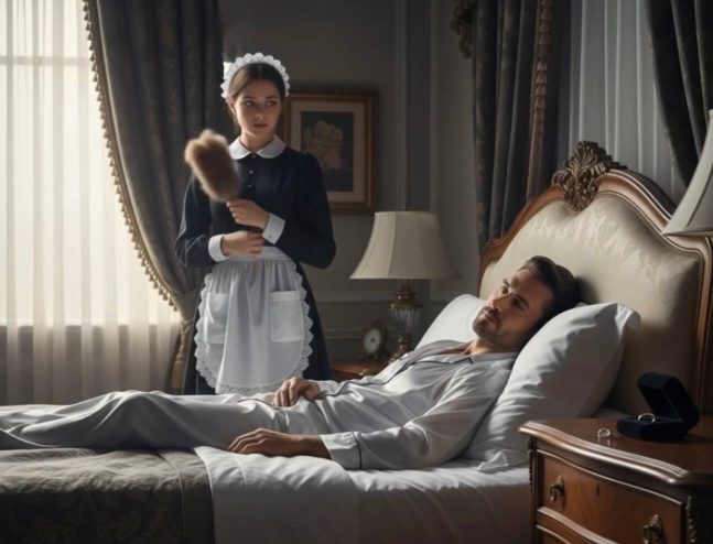 Der reiche CEO tat so, als würde er schlafen, um zu sehen, wie seine schüchterne Haushälterin reagieren würde — Dann erstarrt er, als er sieht, was sie tut…