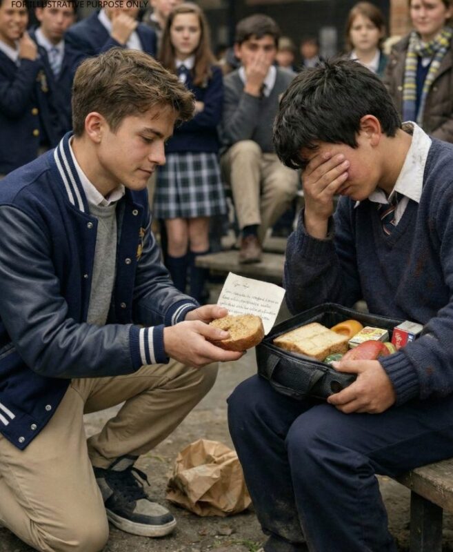 Ich stahl jeden Tag das Mittagessen meines armen Klassenkameraden, um ihn auszulachen — bis ich den Zettel las, den seine Mutter darin versteckte und erkannte, wer wirklich reich war