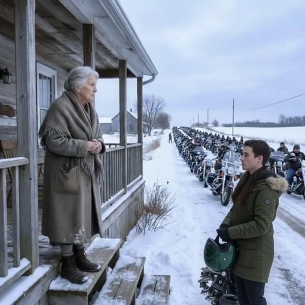 Biker kehren zurück, um einer älteren Frau zu danken, die sie während eines Schneesturms beschützt hat