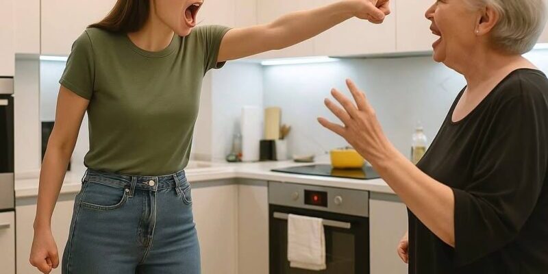 „Ich bin nicht zu dir gekommen, sondern zu meinem Sohn! Er wird dir beibringen, wie man mit der Schwiegermutter spricht! Du bist noch zu jung, um mir Anweisungen zu geben! Ist das klar?!“