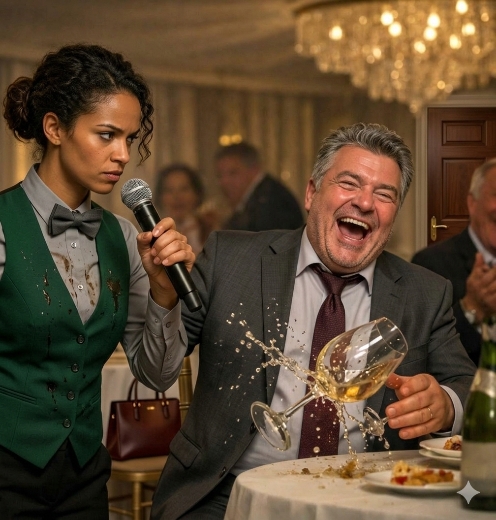 Borgmästaren förnedrade servitrisen hela kvällen på sitt jubileum.