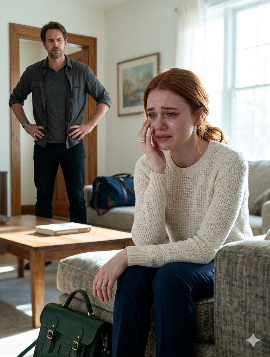 Min man slog mig i ansiktet för att jag sa nej till att bo tillsammans med hans mamma. Nästa dag tryckte han smink i händerna på mig och sa: ”Dölj det. Hon kommer på lunch.” Sekunder senare ringde det på dörren… och hela hans värld rasade samman.