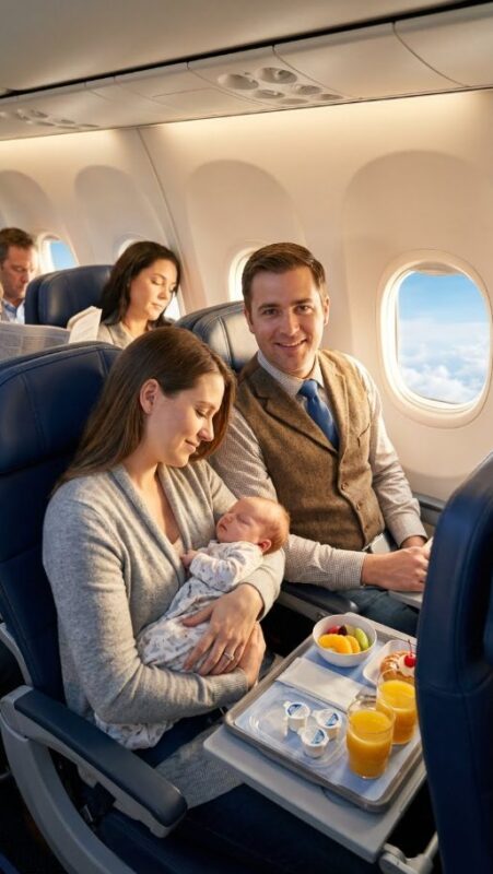 En mamma som höll på att somna med sitt spädbarn märkte inte att hon lutade sig mot förstaklasspassageraren bredvid – men när hon till slut vaknade var scenen omkring henne något helt annat än hon någonsin hade kunnat föreställa sig…